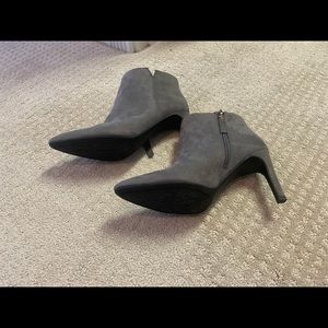 Grey suede ankle boots.  Barely worn